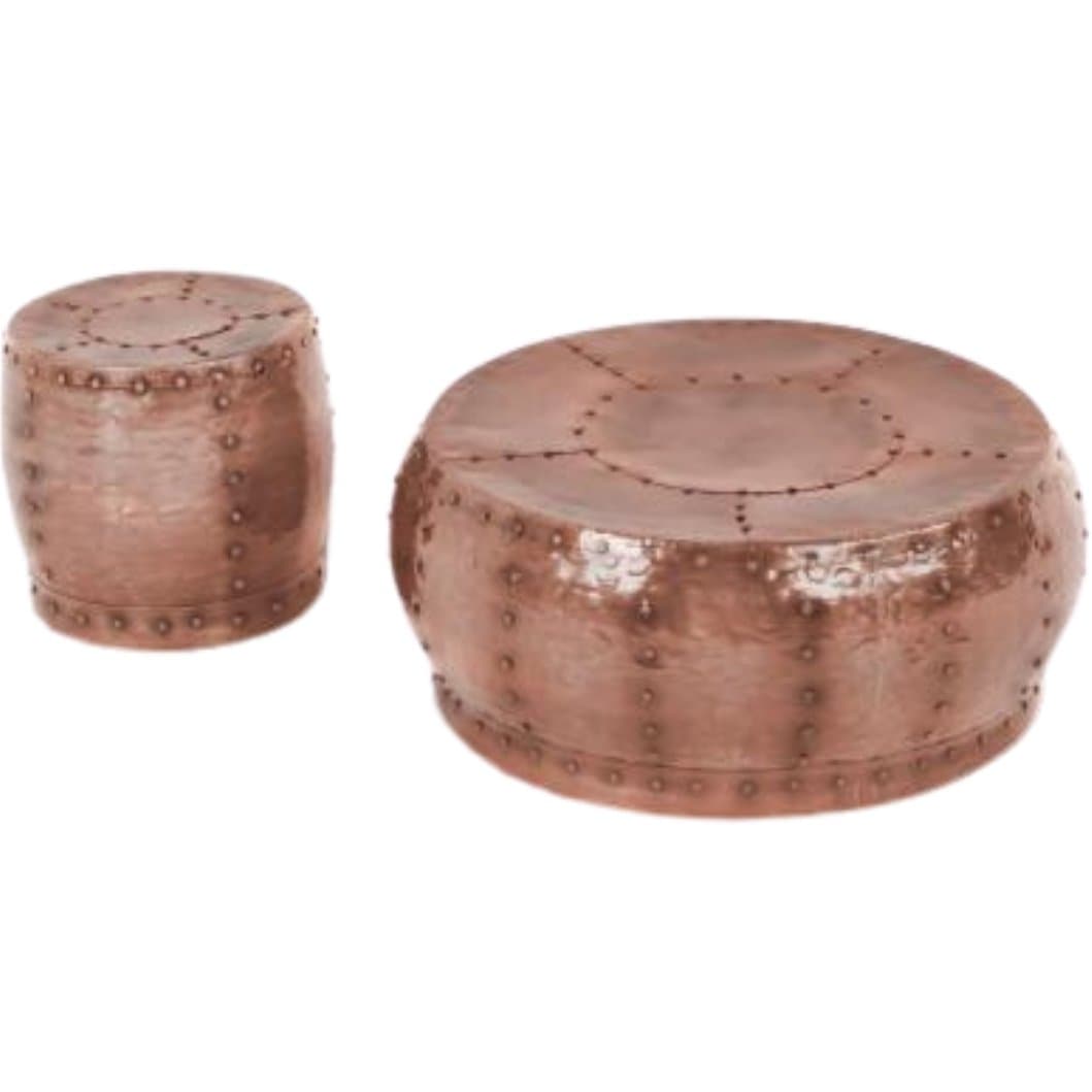 Copper Round Cocktail Table - HER Home Design Boutique